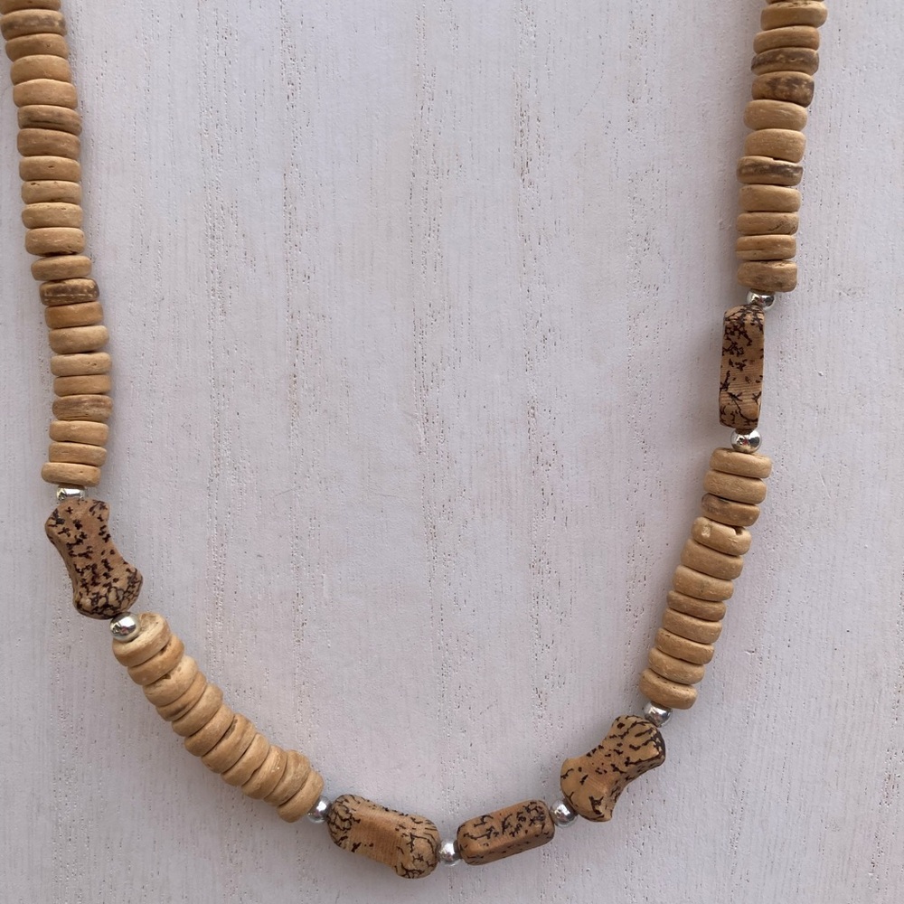Natural Beaded Necklace 19” long - Picture 3 of 8